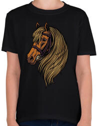 printfashion Ló - Gyerek póló - Fekete (13771316)