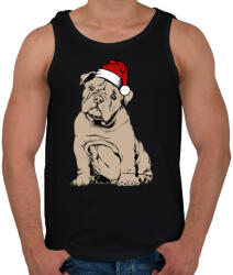 printfashion Bulldog karácsony - Férfi atléta - Fekete (456302)