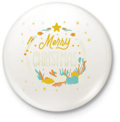 printfashion Merry Christmas - Boldog Karácsonyt - Kitűző, hűtőmágnes - Fehér (5528649)