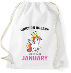 printfashion Unikornis királynők januárban születtek - Sportzsák, Tornazsák - Fehér (1139025)
