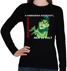 printfashion A habkarika kifogyott, szaloncukor nem is volt - Női hosszú ujjú póló - Fekete (15125648)
