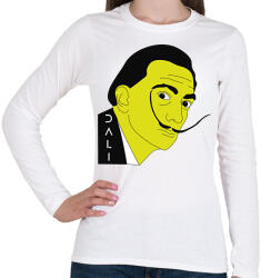 printfashion Salvador Dalí - Sárga - Női hosszú ujjú póló - Fehér (6729952)