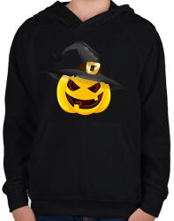 printfashion Kalapos halloween tök - Gyerek kapucnis pulóver - Fekete (1857486)