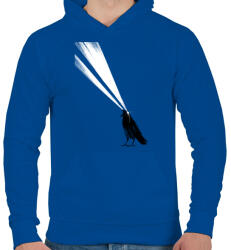 printfashion Laser crow - Férfi kapucnis pulóver - Királykék (226014)
