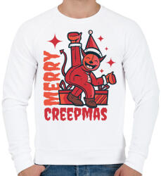 printfashion Boldog Karit - Merry Creepmas - Férfi pulóver - Fehér (4123398)