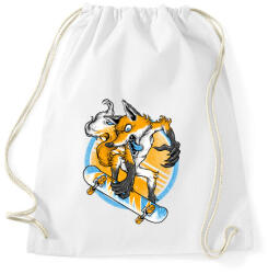 printfashion Deszkás róka - Sportzsák, Tornazsák - Fehér (113489)