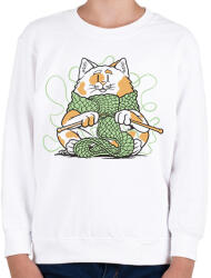 printfashion Horgoló macska - Gyerek pulóver - Fehér (16616754)