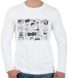 printfashion gamer - Férfi hosszú ujjú póló - Fehér (13703800)