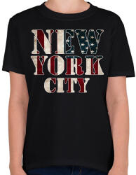 printfashion New York City - Gyerek póló - Fekete (4378730)