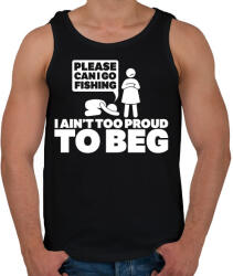 printfashion Kérlek, elmehetek pecázni. . . ? - Férfi atléta - Fekete (970016)