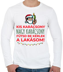printfashion Karácsonyi rezsicsökkentés 2 - Férfi hosszú ujjú póló - Fehér (11115199)