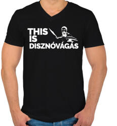 printfashion This is disznóvágás - Férfi V-nyakú póló - Fekete (2151337)