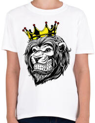 printfashion Oroszlán king - Gyerek póló - Fehér (2038072)