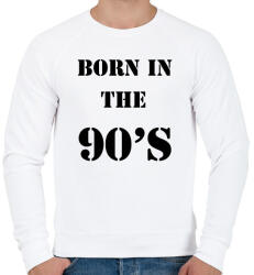 printfashion 90-ben született - Férfi pulóver - Fehér (294431)