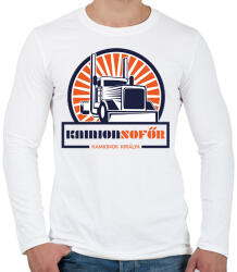 printfashion Kamionsofőr - Kamionok királya - Férfi hosszú ujjú póló - Fehér (6550388)