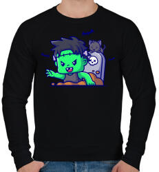 printfashion Cuki zombi frankenstein - Férfi pulóver - Fekete (5552231)