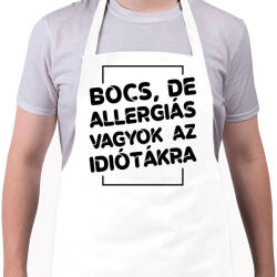 printfashion Bocs, de allergiás vagyok - Kötény - Fehér (7520181)