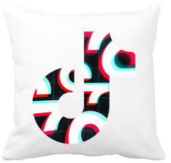printfashion Tik Tok logo - Párnahuzat, Díszpárnahuzat - Fehér (2132206)