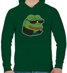 printfashion PepeCool - Férfi kapucnis pulóver - Sötétzöld (1757360)