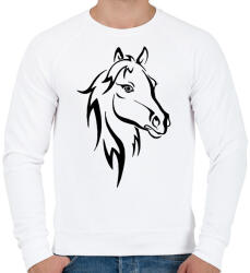 printfashion Ló - Férfi pulóver - Fehér (2705005)