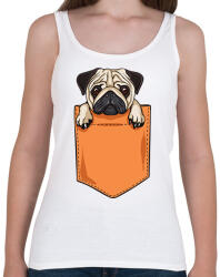 printfashion Mopsz zsebminta - Női atléta - Fehér (13142643)