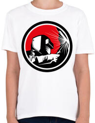 printfashion Hegesztős minta - fekete-fehér-vörös - Gyerek póló - Fehér (6395120)