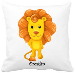 printfashion Oroszlán - Párnahuzat, Díszpárnahuzat - Fehér (2807124)