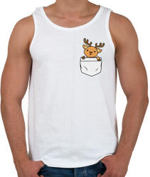 printfashion Szarvas zsebben - Férfi atléta - Fehér (15961889)