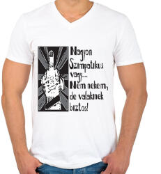 printfashion nagyon szimpatikus vagy. . . b - Férfi V-nyakú póló - Fehér (15567124)