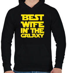 printfashion Best wife - Férfi kapucnis pulóver - Fekete (324332)
