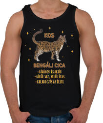 printfashion Kos - Bengáli cica - Férfi atléta - Fekete (13334961)