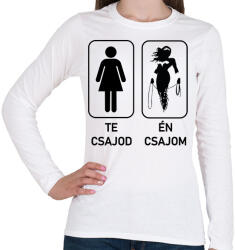 printfashion Te Csajod Én Csajom - Női hosszú ujjú póló - Fehér (16353608)