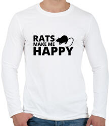 printfashion Rats make me happy - Férfi hosszú ujjú póló - Fehér (13441712)