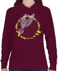 printfashion Kolibri madár - Női kapucnis pulóver - Bordó (408963)