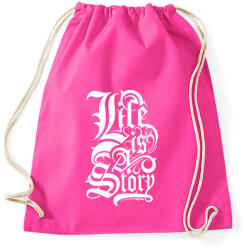 printfashion Az élet egy történet - Sportzsák, Tornazsák - Fukszia (184757)