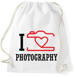 printfashion I love photography (black) - Sportzsák, Tornazsák - Fehér (7258838)