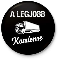printfashion A legjobb kamionos - Kitűző, hűtőmágnes - Fekete (3095085)