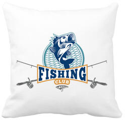 printfashion Fishing club - Párnahuzat, Díszpárnahuzat - Fehér (2455726)