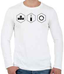 printfashion Game Refuel Repeat logó - Férfi hosszú ujjú póló - Fehér (1602071)