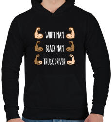 printfashion White Man, Black Man - Férfi kapucnis pulóver - Fekete (1662887)