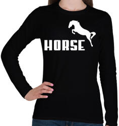 printfashion HORSE (Puma stílus) - Női hosszú ujjú póló - Fekete (2747044)