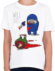 printfashion Among us - well shit - Gyerek póló - Fehér (4221851)