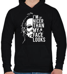 printfashion I'm nicer than my face looks - Férfi kapucnis pulóver - Fekete (16765805)