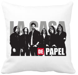 printfashion La casa de papel poster style - A nagy pénzrablás - Párnahuzat, Díszpárnahuzat - Fehér (5621005)