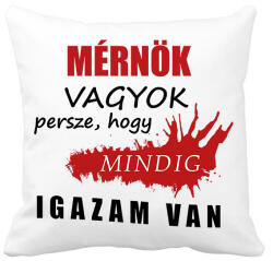 printfashion Mérnök vagyok. . . - Párnahuzat, Díszpárnahuzat - Fehér (16287298)