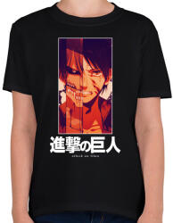 printfashion Singeki no kjodzsin character - Gyerek póló - Fekete (5387484)