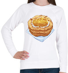 printfashion Sajtos tejfölös lángos - Női pulóver - Fehér (6869904)