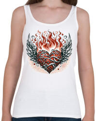 printfashion Lángoló Szív - Női atléta - Fehér (15943689)