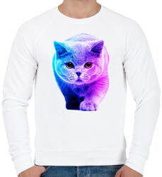 printfashion Macska art - Férfi pulóver - Fehér (10640351)