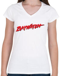 printfashion Baywatch - Női V-nyakú póló - Fehér (289013)